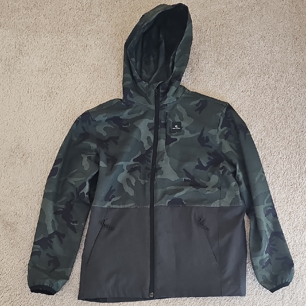 Boys Rip Curl Windbreaker "Anti Series" Camo Jacket Size S